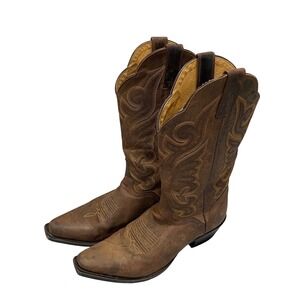 JB Dillon Brown Genuine Goat Leather Western Cowboy Boots Snip Toe JBW2300 8.5 B